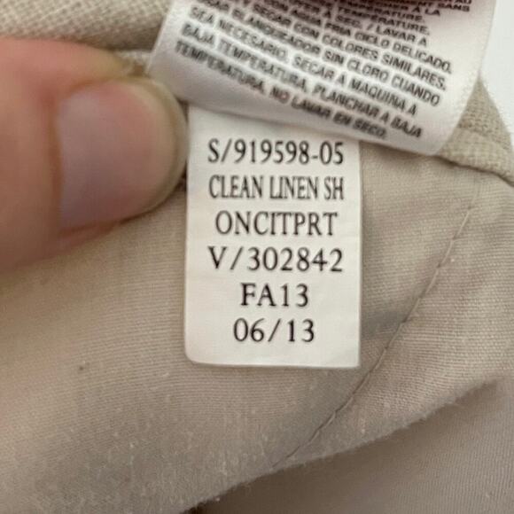 Old Navy Women's Chino Shorts 6 Linen Blend Beige & White Paisley Print Summer - Picture 7 of 7